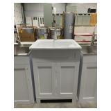 White Laundry Cabinet w/ White Acrylic Sink