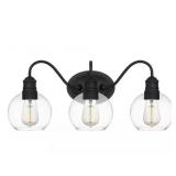 Ashley 3-Bulb Vanity Light in Black