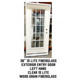 36" LH 15 Lite Fiberglass Exterior Entry Door