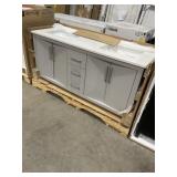 61" Double Sink Vanity in Storm Gray