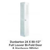 24" Full Louver Bi-fold Door in White