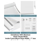 28" x72" 100% Blackout Roller Shade - White x 2