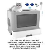 Cat Litter Box w/Litter Mat, Scoop & More!