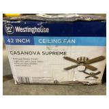 42" Ceiling Fan in Antique Brass Finish