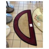 26" x 54" Half-Round Patio Mat in Red/Black/Tan