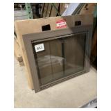 30" Light Brown Glass Fireplace Door