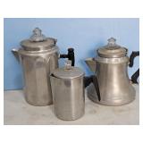 3-TIN COFFEE POTS