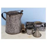 GRANITE WARE COFFEE POT-MISSING LID, &