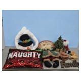 PLUSH SNOWMAN CHRISTMAS TREE TOPPER/NAUGHTY PILLOW