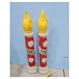 PAIR OF BLOW MOLD CANDLES APPROX. 37 INCHES TALL