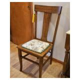 OAK T BACK CHAIR W/UPH. SEAT