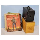 NO. 2A BROWNIE CAMERA & 45 RECORDS OF