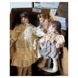 5 porcelain dolls