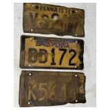 (3) VINTAGE LICENSE PLATES