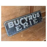 BUCYRUS ERIE PORCELAIN CRANE SIGN 17IN X 5IN