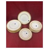 Tiffany & Co gold rimmed 9 soup bowls and 8