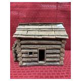 Vintage Handmade Folk Art Log Cabin