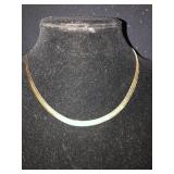 14 karat gold necklace 16" herringbone pattern