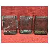 3 GLASS WATERLINE BATTERY JARS