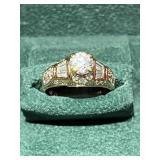 Diamond 14K Gold Ring, stamped 14K, marked GK©,