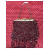 Hand Beaded Purse, 6 x 8 (to end of fringe)