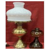 ANTIQUE BRASS RAYO OIL LAMP-NOW ELECTRIFIED