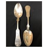 2 D P Armer coin silver table spoons Richmond