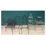 Outdoor Metal Patio Furniture: 4 chairs, needing