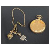 Vintage Watch Fob and Chain with Hunting Dog