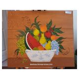 Original Painting On Panel Fruit Basket