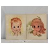 Pair of Plastic Framed Ginger Children Prints