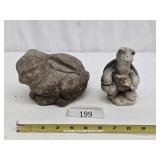 Cast Concrete Bunny & Turtle Garden Decor