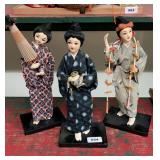 (3) Oriental Lady Figurines