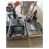 (2) Wet Tile Saws, (1) Craftsman Spindle Sander