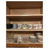 Coffee Mugs, Creamers, Bowls, Plates