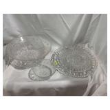 (3) Glass Serving Pieces