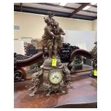 French  Bronze Figural Clock, 27"H