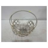 White Filigree Metal Basket