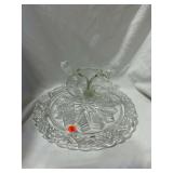 Glass Plate and Oil & Vinegar Cruet