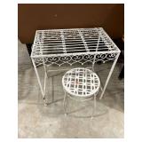 Metal Table & Plant Stand