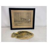 Vintage Crappie Mount & "The Shanty" Picture