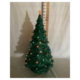 Ceramic Lighted Christmas Tree, Working, 20"T