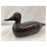 Vintage Wood Carved Duck Decoy, 15"L