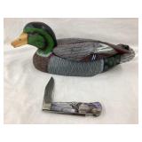 Wood Carved Duck w/ 1995 Limited Edition 1 of