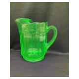 Green Depression/Uranium Glass Water Pitcher, 7