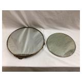 (2):Platform Mirrors, 12" & 9 3/4"Diameter