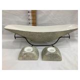 Shawnee Mid-Century Console Bowl/Candle Sticks