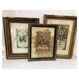 (3) Religious Framed Certificates in German,