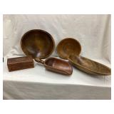 (2) Wood Bowls, 11 1/2" & 8 1/2" Diameter, Wood