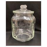 Large Planters Peanut Embossed Glass Jar w/ Lid,